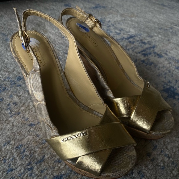 Vintage Y2K Coach Platform Sandals - Picture 1 of 6